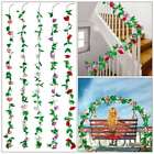 Artificial Flowers Silk Rose Flower Vine Ivy Hanging Wedding Garland Decor 7 5ft