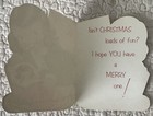 Unused Christmas Girl Doll Sleep Cradle Smile Vtg Greeting Card 1950s 1960s A
