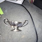 3 Antique Sterling Silver   925  Salt Cellars With Spoons Set