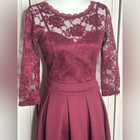 Miusol Women   s Vintage Euc Lace Top Dress Sz S Wine A-line Skirt Cocktail Party