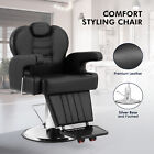 Black All Purpose Heavy Duty Recline Barber Chair Hydraulic Salon Beauty Stylist