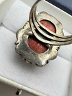 Vtg Sterling Silver 925 Red Coral  Native American Sz 8 25 9 9 Grams Estate Sale
