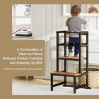 Kitchen Step Stool For Toddlers  Height Adjustable Toddler Tower With Safety Rai