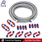 6an 8an 10an Nylon Braided Ptfe Fuel Line Kit 16ft 30ft With 20 Hose Fittings