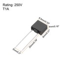 20pcs Dip Mounted Miniature Square Slow Blow Micro Fuse  1a 250v  Black