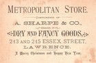 1880s-90s Children Playing In Field Metropolitan Store Sharpe Co  Trade Card
