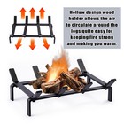 Heavy-duty 15-inch Black Steel Grate - Perfect For Optimal Firewood Circulation