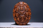 7cm Chinese Retro Boxwood Wood Carving Exquisite Statue Beautiful Artwork