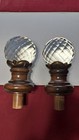 Pair Of Vintage Newel Post Finial Solid Crystal
