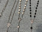 Vintage Lot 6 Crucifix Rosary Stering Silver Mop Glass Beads Estate Find  6 