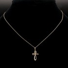 1 2ct Real Vvs Moissanite Infinity Cross Pendant Necklace 14k Yellow Gold Plated