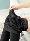 Winter Warm Stretch Leggings Women High Waist Black One Size Nwot