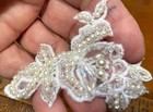 Applique Beads 2 3 4  Pearls Flower Leaves White 1pc