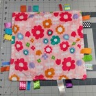 Bright Starts Taggies Security Blanket Baby Lovey Pink Flowers Floral Purple