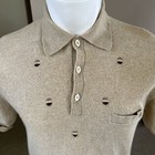 1950s Or 60s Vintage Wool And Silk Polo Style Knit Sweater M l
