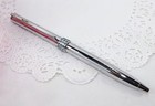 Ballpoint Crystal Metal Pen - Silver With Blue Crystals  high Quality 