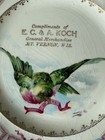 Vintage 1909 Calendar Plate With Bird Design   Advertising From E C   A Koch Mt