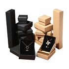 Khaki black Kraft Cotton Filled Gift Boxes Jewelry Cardboard Box Lots Of 12 96pc