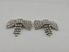 Estate Mid Century Beautiful Rhinestone Bow Design Shoe Clips 1 1 2 Inch