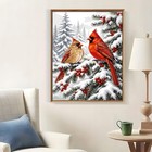 Winter Christmas Cardinal Bird Forest Paint By Numbers Kit 16 X 20 Inch