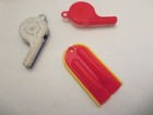 Vintage Cracker Jack Prizes-  3 Plastic Whistles