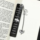 Engraved Black Dragon Stainless Steel Book Mark - Dark Metal Bookmarks Readin   