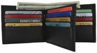 Rfid Blocking Mens Genuine Leather Black Flap Credit Card Id Holder Slim Bifold