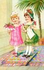 Vintage 1880 s Jersey Coffee Adorable Girls Victorian Trade Card Dayton  Ohio