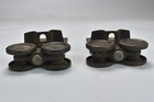 Antique Pair Barn Door Trolley Rollers Sliding Track Hardware Salvage  07039