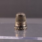 Antique Sterling Silver Thimble Gold Tone Metal Walnut Ernest Steiner Case Felt