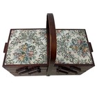 Vintage Wood Sewing Box Cantilever Organizer