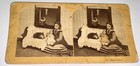 Antique Victorian American Child Toy Doll   Pet Kitty Cat Stereoview Photo  Nh 