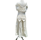 Vintage 70s Dress Wedding Prom Cottagecore Boho Bridal Gown Ivory Lace