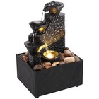Tabletop Fountain With Soft Led Lights Usb Battery Indoor Waterfall Decor