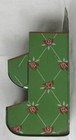 Vintage Metal Tin Match Box Holder Wall Mount Green Floral Matches Rustic   