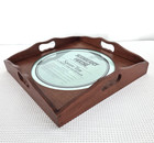 Sudberry House Square Tray For Needlework Wooden Wood Display Tray With Handles