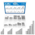 150pcs Stainless Steel Dowel Pins Assortment Kit - 20 Sizes M2 M3 M4 M5 Shelf Su