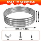 4ft Silver Round Galvanized Steel Fire Ring Pit For Backyard Camping Bonfire