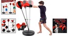 Kids  Adjustable Punching Bag Set With Gloves For Ages 3-10  Red