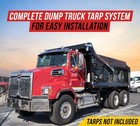 Complete Electric Aluminum 4-spring Dump Truck Tarp System With 8 x18  Mesh Tarp