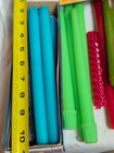 Holiday Wax Tapered Candles Striped Seasonal Green Red Yellow Blue 5    10  8lbs