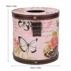 Wooden Tissue Box Cover Round Retro Vintage Napkin Holder Pumping Paper Case    
