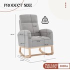Nursery Rocking Chair  Upholstered Glider Rocker With High Back   Side Pocket   