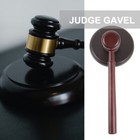 Wooden Gavel And Sound Block Set For Courtroom And Justice Costume