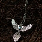 Tibetan Silver Phoenix Opal Pendant Necklace