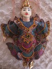 Be-jeweled Vintage Burmese Marionette Or Puppet - 14  High X 9  Wide
