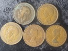 Great Britain Large Penny Lot Of 5  1895   1967  Uk Coins Mixed Dates condition