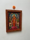 Vintage Lakshmi Photo Frame  Hand-painted Indian Hindu Art 9 X 12 Inch