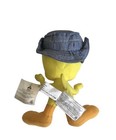 Vintage 1998 Warner Bros Looney Tunes Tweety Bird Plush Denim Hat Stuffed Animal