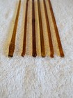 Lot Of 6 Amber Brown Glass Swizzle Stix Sticks